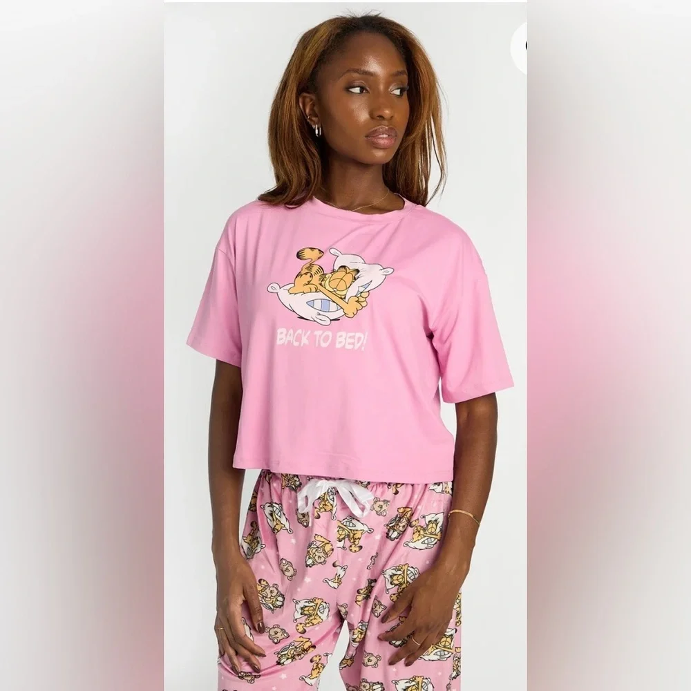 Nickelodeon Pink Garfield Pajama Set - Picture 2 of 9